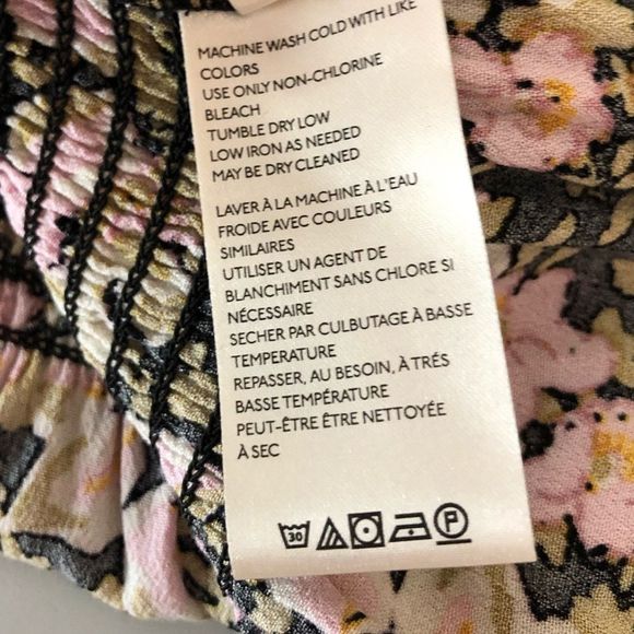 Free People Sweet Memories Floral Crepe Smocked Back Tie Front Ruffle Top - Picture 12 of 14